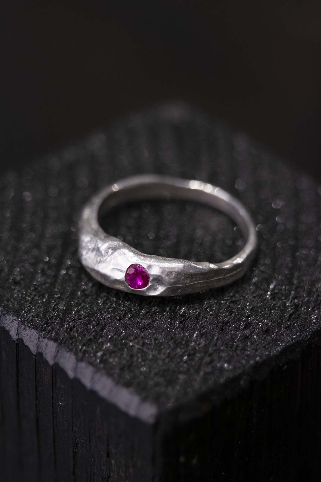 ECLIPSE VARIATION - SILVER AND RED CORUNDUM