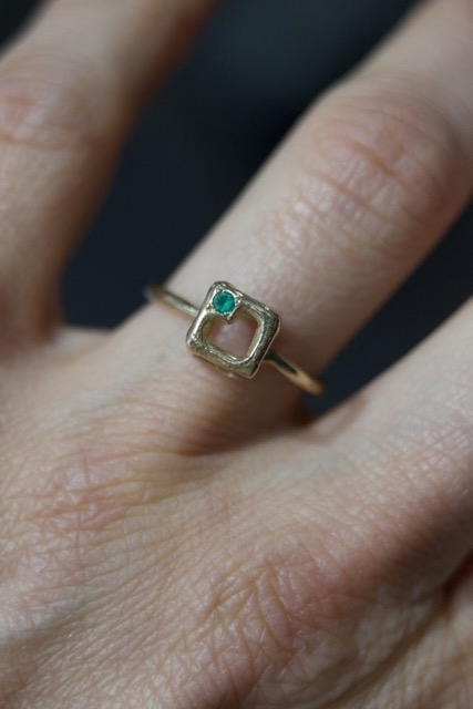 CUBIK RING XII - GREEN AGATE VARIATION